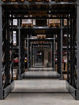 a large warehouse filled with lots of boxes